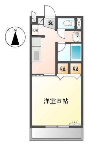 メゾン瑞浪I(1K/2階)の間取り写真
