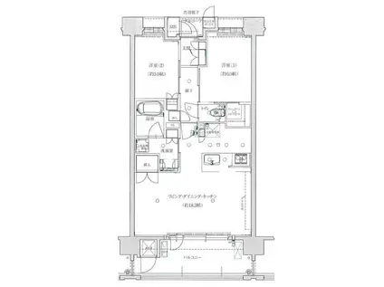 クレアネクスト尾ノ上レジデンス(2LDK/10階)の間取り写真
