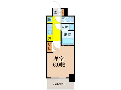 メイクス今池02(1K/3階)の間取り写真