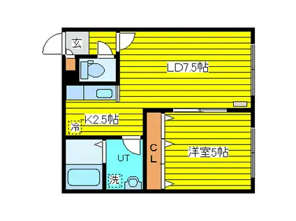 サンテラス元町II(1LDK/1階)の間取り写真