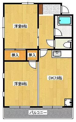メゾンムーラン(2DK/3階)の間取り写真