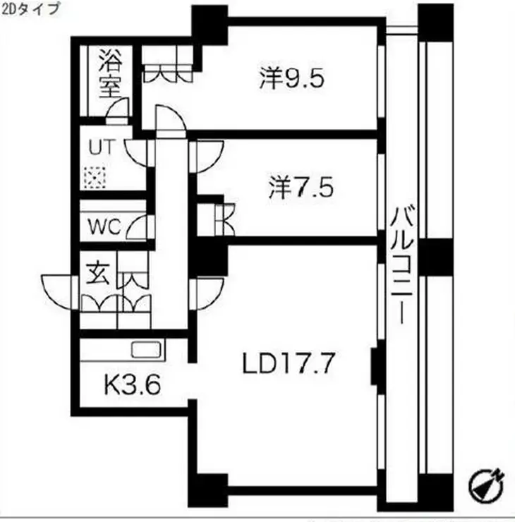 グランパークハイツ 12階階 間取り