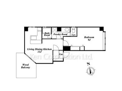 CSヒルズ(1LDK/1階)の間取り写真