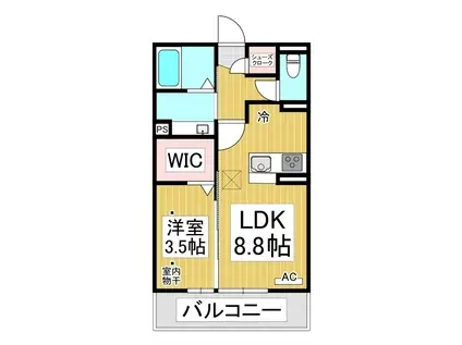 サンセール若里(1LDK/2階)の間取り写真