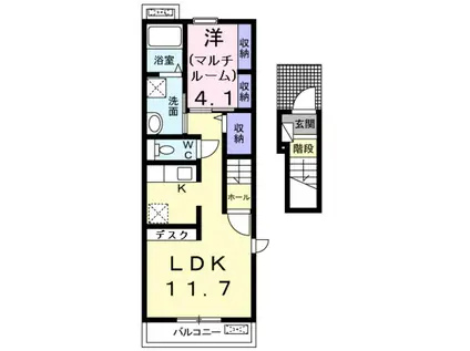 フォレスタ吹上(1LDK/2階)の間取り写真