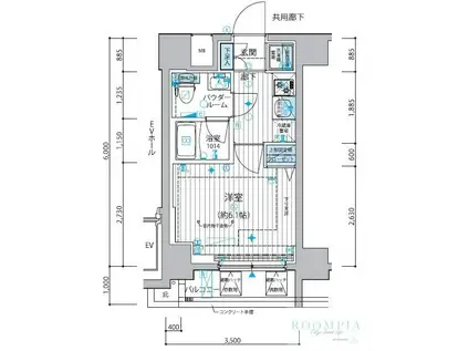 メインステージ戸越銀座(1K/3階)の間取り写真