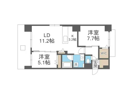 ジラフ大通西15プレミア(2LDK/2階)の間取り写真