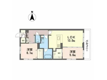 SHAMAISON KIRSCHE(2LDK/2階)の間取り写真