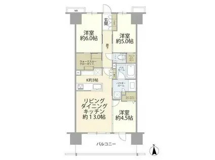エクセレントシティ本厚木駅前(3LDK/14階)の間取り写真