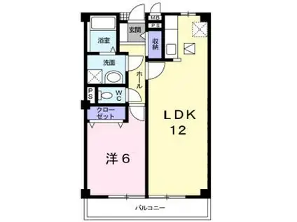 ベルコーポデヌシA棟(1LDK/1階)の間取り写真