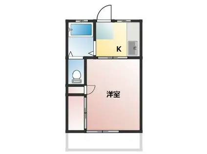 コーポ内坪(1K/1階)の間取り写真