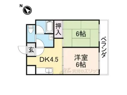 コーポ藤村(2K/2階)の間取り写真