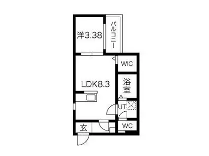TASTE八田(1LDK/2階)の間取り写真