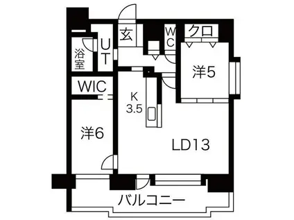 サンタの館裏参道(2LDK/4階)の間取り写真