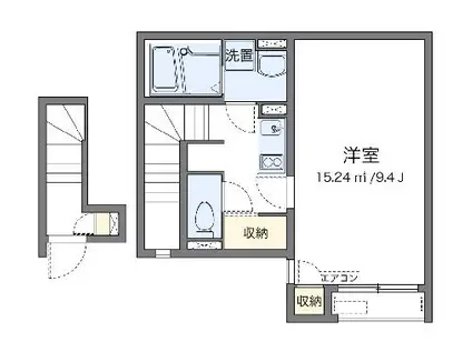 クレイノ向日葵 レジデンス(1K/2階)の間取り写真