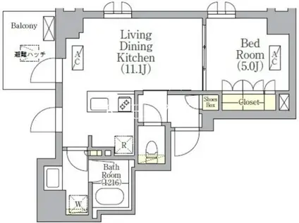 SOLASIA RESIDENCE京橋(1LDK/8階)の間取り写真