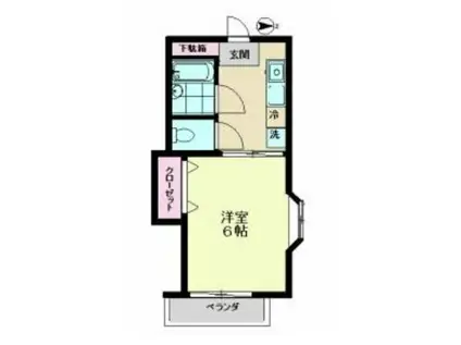 プライム篠田(1K/2階)の間取り写真