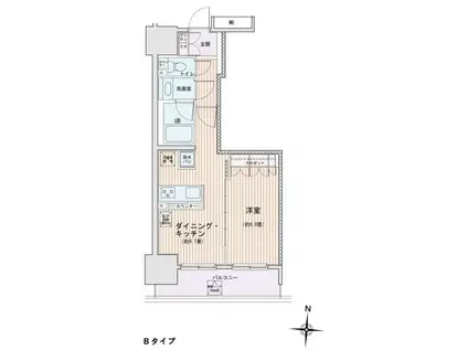 エスティメゾン錦糸町II(1LDK/4階)の間取り写真