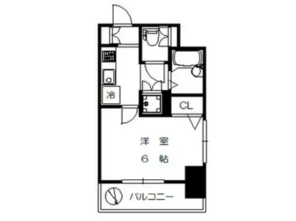 パークウェル麻布十番(1K/6階)の間取り写真