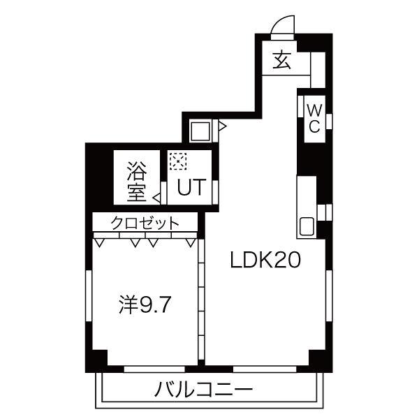 サンマルノウチビル(1LDK/7階)の間取り写真