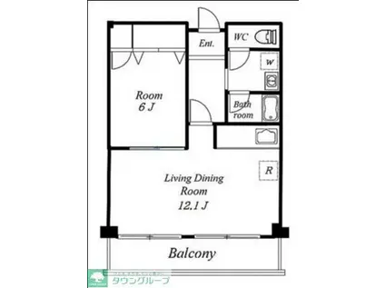 ハイラーク千葉(1LDK/5階)の間取り写真