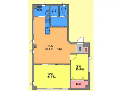 OMUS II(2LDK/4階)の間取り写真