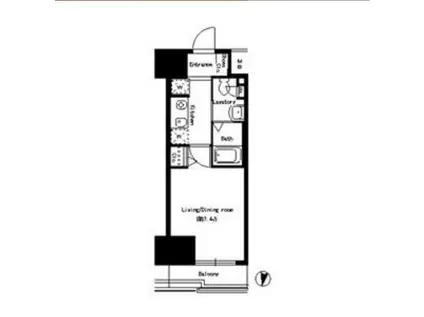 パークアクシス丸の内(1K/13階)の間取り写真