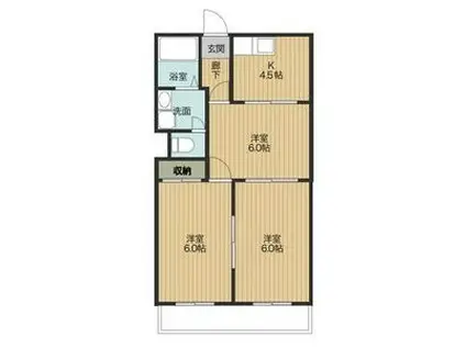 ニューハイムIII(3K/3階)の間取り写真