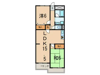 グリーンテラス(2LDK/3階)の間取り写真