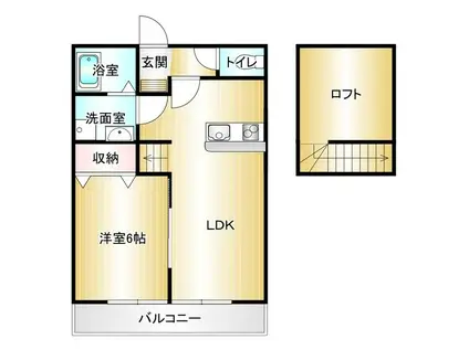 ARK ATRE(1LDK/2階)の間取り写真