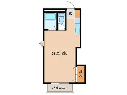 WINGハウス(ワンルーム/1階)の間取り写真