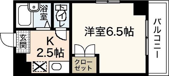 エスポワール牧村(1K/4階)の間取り写真