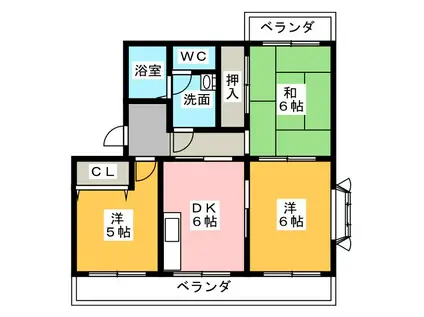 ムスカリIIA(3DK/2階)の間取り写真