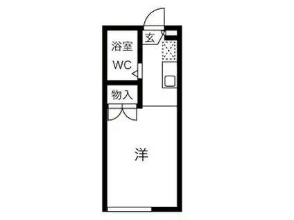 CROWN M&K(ワンルーム/1階)の間取り写真