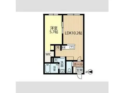 JEEKBLAU美園(1LDK/3階)の間取り写真