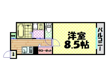 アスティオン大手通(1K/7階)の間取り写真