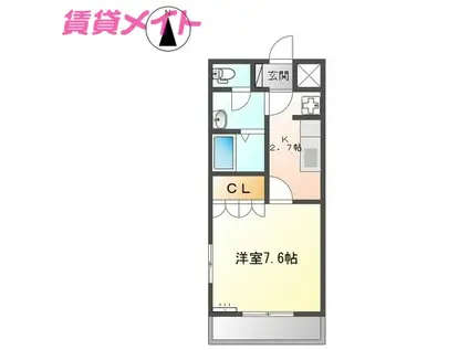 コスモ原(1K/2階)の間取り写真