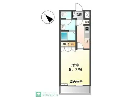 ジャルディニエールD(1K/2階)の間取り写真