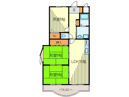 モンテヴィラ(3LDK/1階)の間取り写真