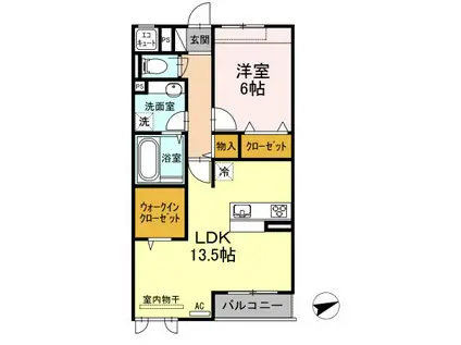 セレーノ空(1LDK/3階)の間取り写真