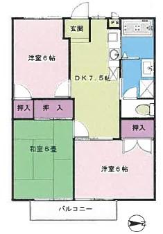 ベルツリーI(3DK/2階)の間取り写真