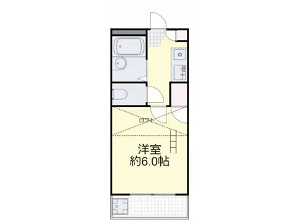 サンハウス(1K/1階)の間取り写真
