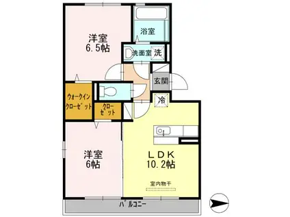 プレル八景水谷(2LDK/3階)の間取り写真