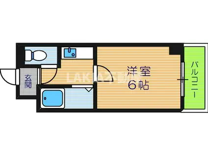 カルム四天王寺(1K/6階)の間取り写真