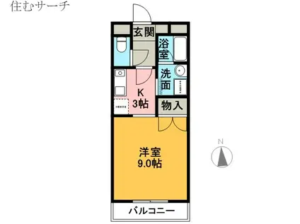 ワンダーランド(1K/1階)の間取り写真