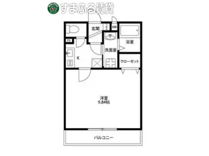 アンプルール リーブル リベルテII(1K/1階)の間取り写真