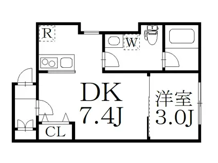 PLAISANT武蔵小山(1DK/3階)の間取り写真