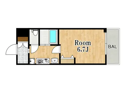 エイペックス天神橋I(1K/5階)の間取り写真