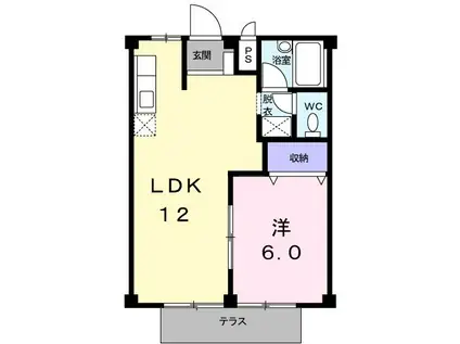 メゾンド江藤(1LDK/1階)の間取り写真
