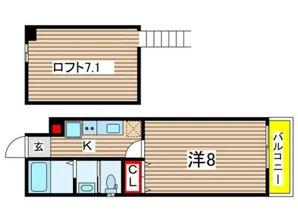 アール・ヴェール(1K/1階)の間取り写真